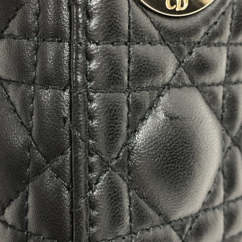 Christian Dior Lady Dior Micro Lambskin Shoulder Bag Black - Picture 7 of 16